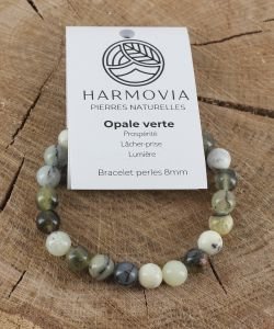 Bracelet Opale Verte - Perles 8mm, 1 pièce